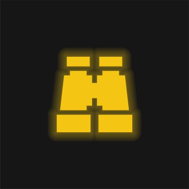 Dürbünler sarı parlayan neon simgesi