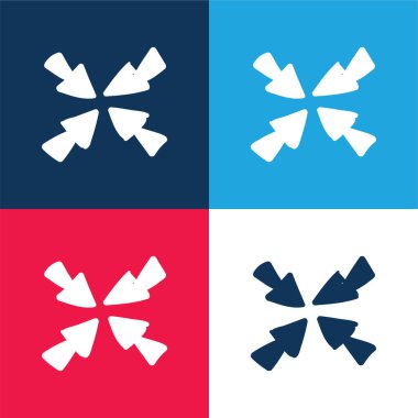 Merkeze Oklar Mavi ve Kırmızı Minimum Renk Simgesi