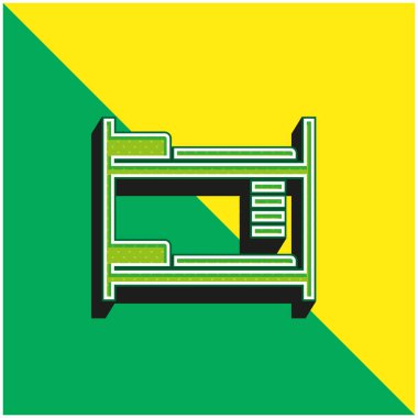 Bed Green and yellow modern 3d vector icon logo clipart