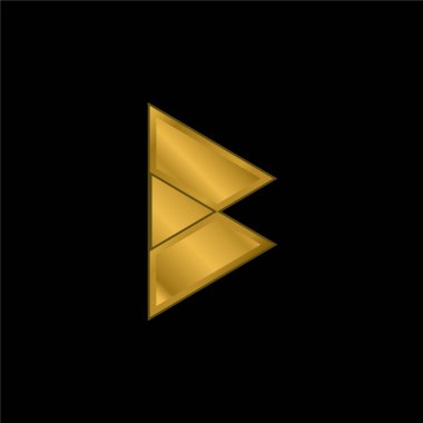 Bluetooth Bağlantısı altın kaplama metalik simge veya logo vektörü