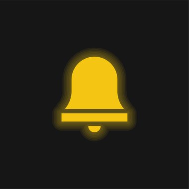 Alarm Çanı sarı parlak neon simgesi