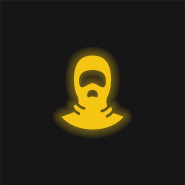 Kar maskesi sarısı, parlak neon ikonu