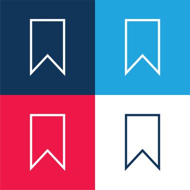 Yer imi mavi ve kırmızı dört renk en az simge kümesi