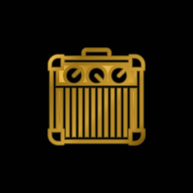 Yükseltici altın kaplama metalik simge veya logo vektörü