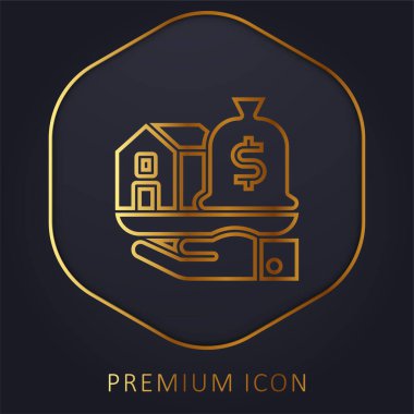 Varlık altın çizgi premium logosu veya simgesi