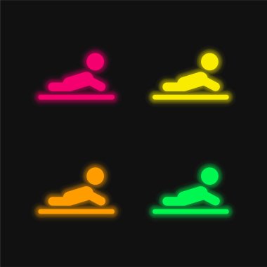 Bebek dört renk parlayan neon vektör simgesi