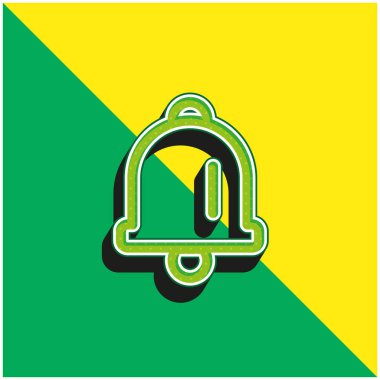 Bell Green ve sarı modern 3D vektör simgesi logosu