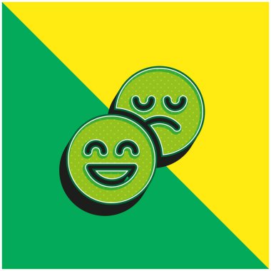Attitude Green and yellow modern 3d vector icon logo clipart