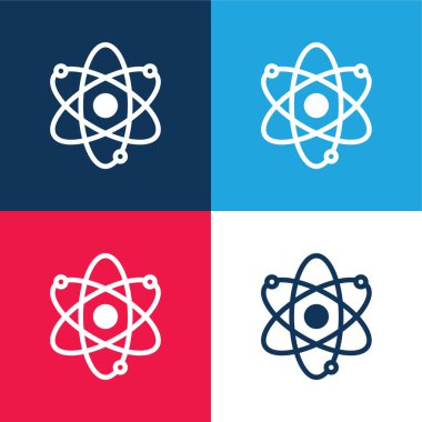 Atom mavi ve kırmızı dört renk en küçük simge kümesi