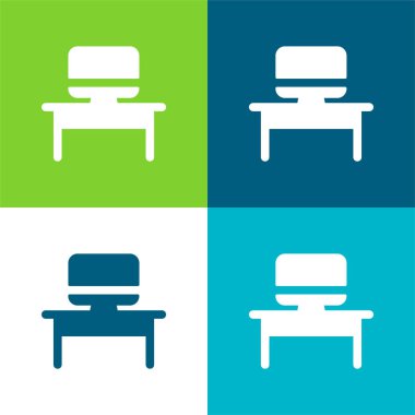 Yönetici Düz 4 renk en küçük simge kümesi