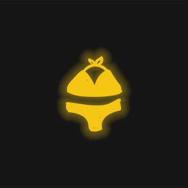 Bikini El Plaj Giysileri Sarı parlak neon ikon