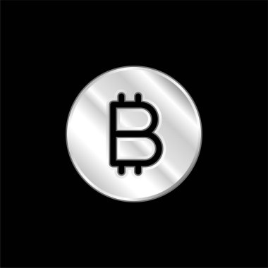 Bitcoin gümüş kaplama metalik simge