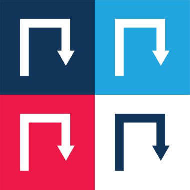 Ok Açı Sembolü Mavi ve Kırmızı Minimum Renk Simgesi