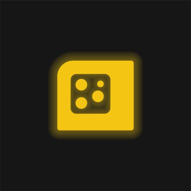 Geri Kamera sarı parlayan neon simgesi