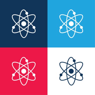 Atom mavi ve kırmızı dört renk en küçük simge kümesi