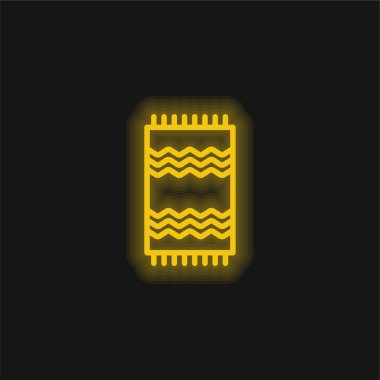 Plaj havlusu sarı parlak neon ikonu
