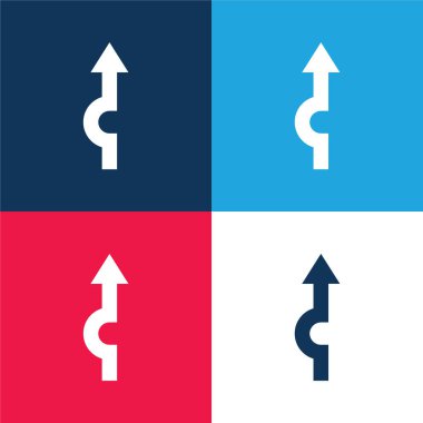 Arrow blue and red four color minimal icon set clipart
