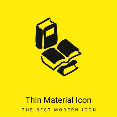 Kitap El Çizimi Eğitim Aletleri Asgari parlak sarı malzeme simgesi