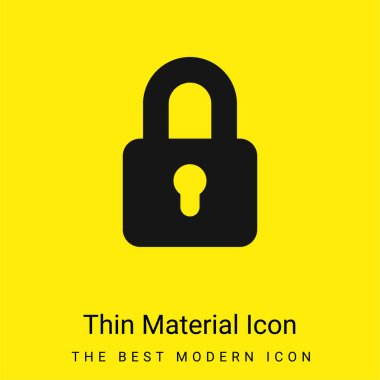 Big Lock minimal bright yellow material icon clipart