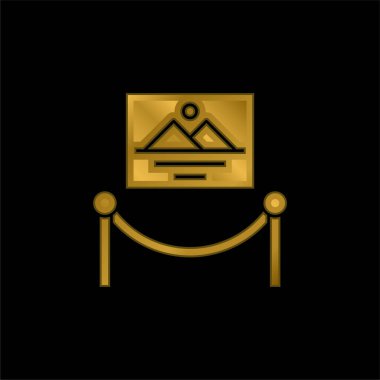 Sanatsal altın kaplama metalik simge veya logo vektörü