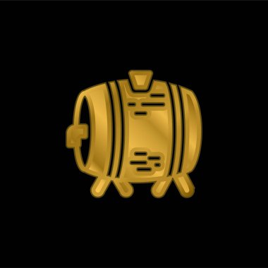 Varil altın kaplama metalik simge veya logo vektörü