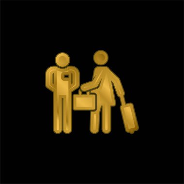 Belboy altın kaplama metalik simge veya logo vektörü