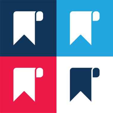 Yer imi mavi ve kırmızı dört renk en az simge kümesi