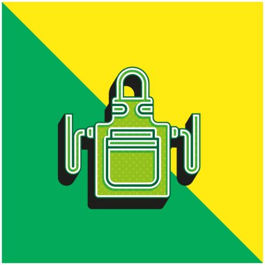 Önlük yeşil ve sarı modern 3D vektör simgesi logosu