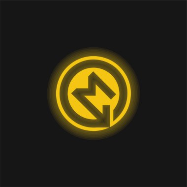 BKV Metro Logosu sarı parlak neon simgesi