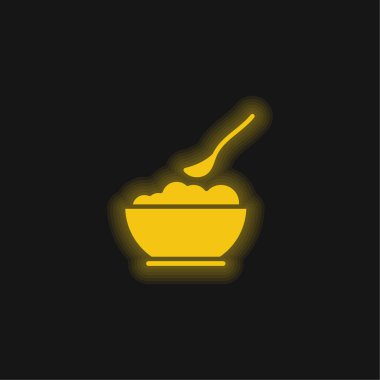 Bebek maması sarı parlak neon simgesi