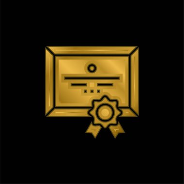 Altın kaplama metalik simge veya logo vektörü ödülü