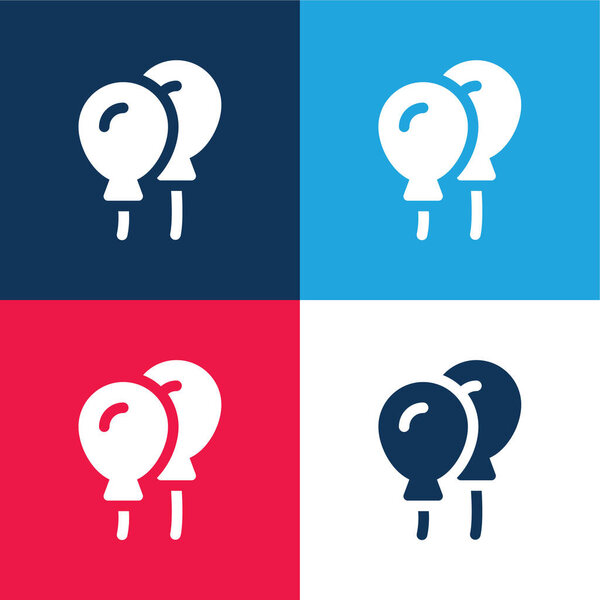 Шарики синий и красный четыре цвета минимальный набор значков