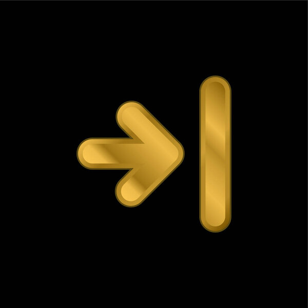 Arrow To Last Track золотая металлическая иконка или вектор логотипа