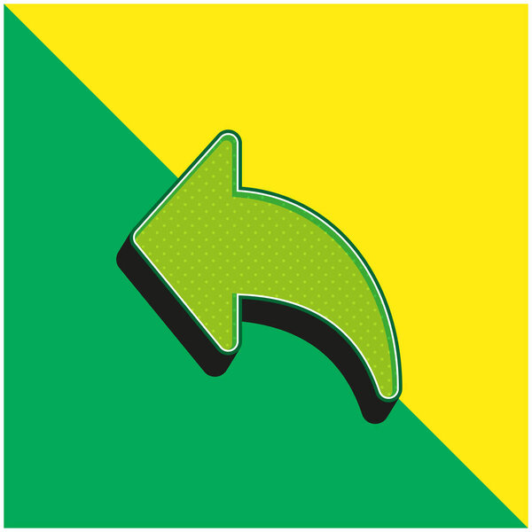 Обратная стрелка Зеленый и желтый современный 3d векторный логотип