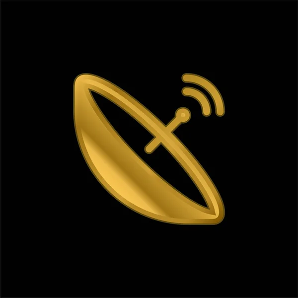 Antena Chapado Oro Icono Metálico Logo Vector — Archivo Imágenes Vectoriales