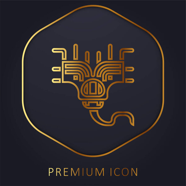 Alien golden line premium logo or icon