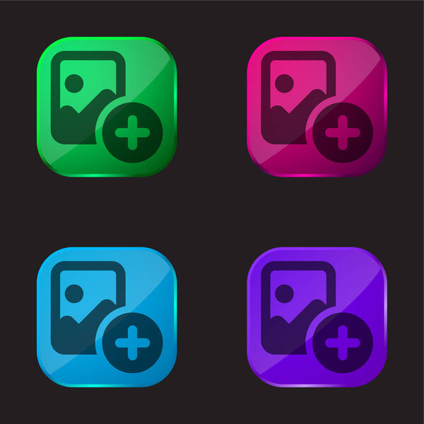 Add four color glass button icon