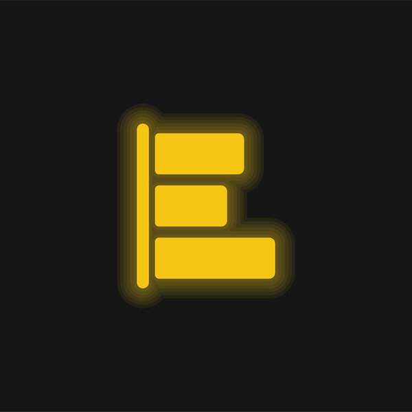 Bar Chart yellow glowing neon icon