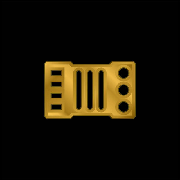 Accordion gold plated metalic icon or logo vector