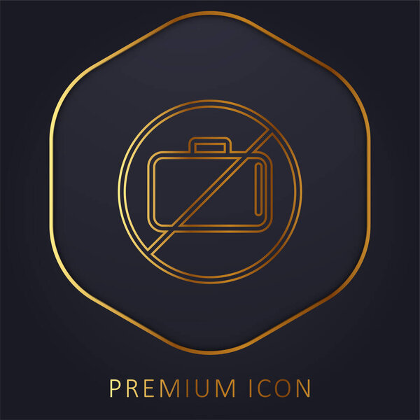 Baggage Ban Signal golden line premium logo or icon
