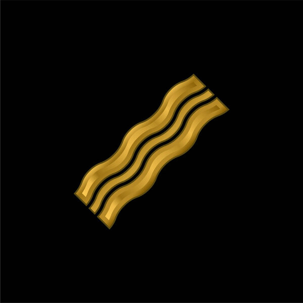 Bacon gold plated metalic icon or logo vector