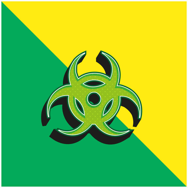 Biohazard Green and yellow modern 3d vector icon logo