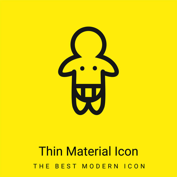Baby Wearing Diaper Only Outline minimal bright yellow material icon