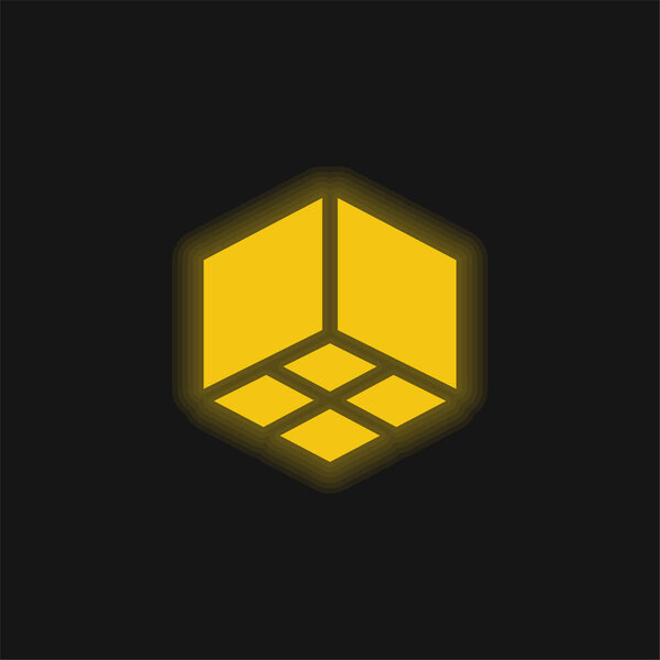 Трехмерный жёлтый светящийся неоновый значок