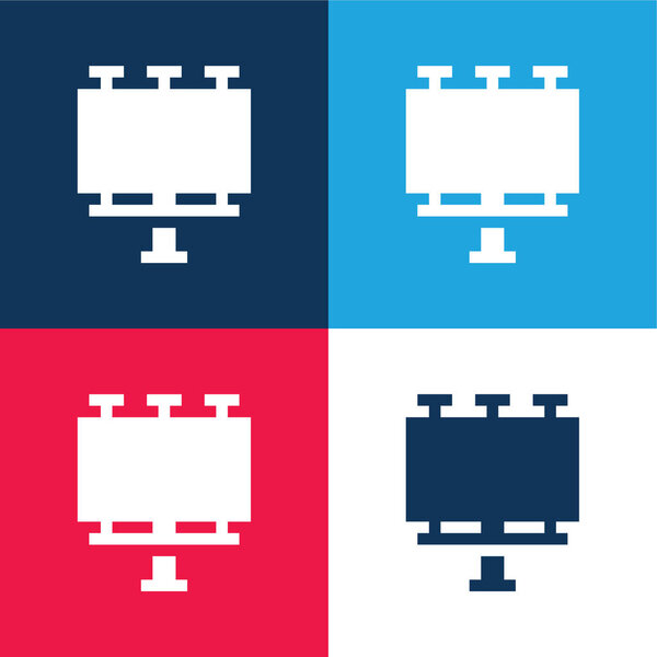 Билборд синий и красный четыре цвета минимальный набор значков