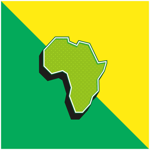 Africa Green and yellow modern 3d vector icon logo