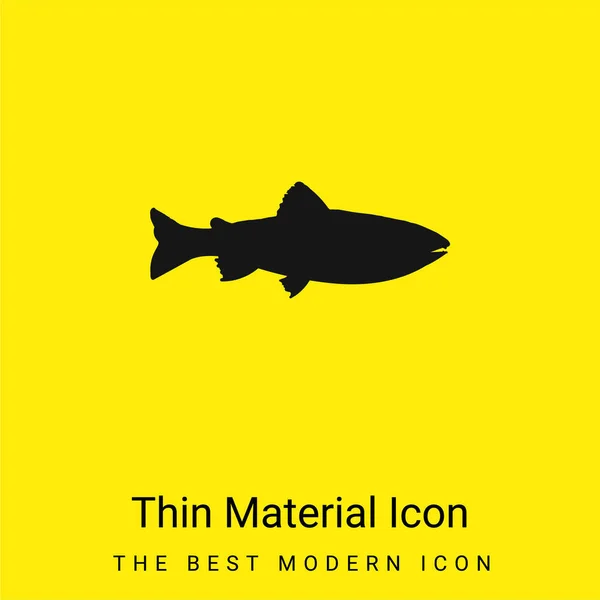 Amago Fish Shape Minimal Bright Yellow Material Icon — Stock Vector