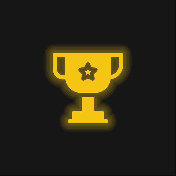 Желтая сияющая неоновая икона