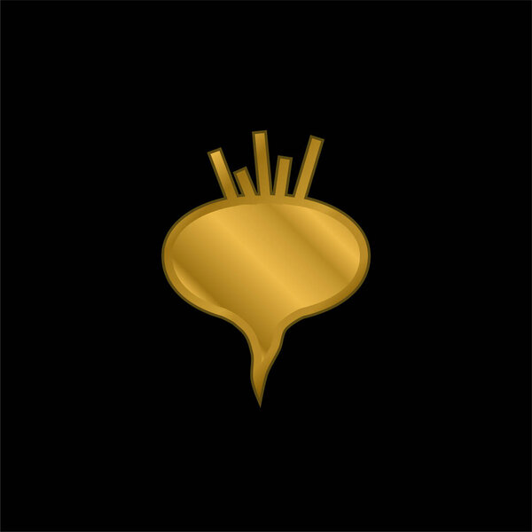 Beetroot gold plated metalic icon or logo vector