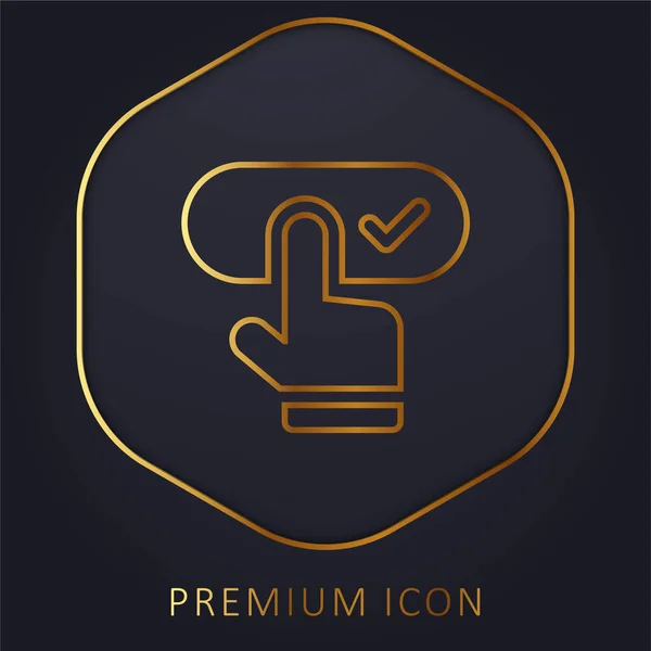 Logotipo Icono Premium Línea Dorada — Vector de stock